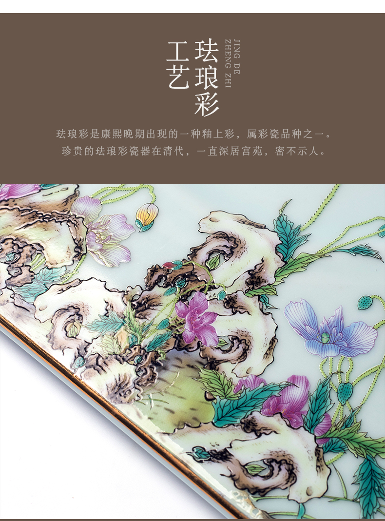 Clock home up of a complete set of domestic high - end tea tea sets jingdezhen colored enamel tea service office small tea table
