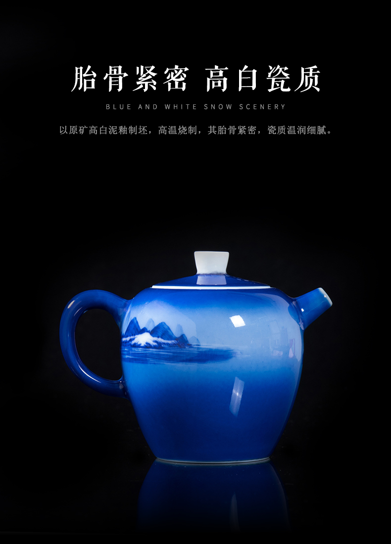 Clock home up with jingdezhen ceramic teapot manual hand - made porcelain kung fu tea set single pot wheel pot teapot