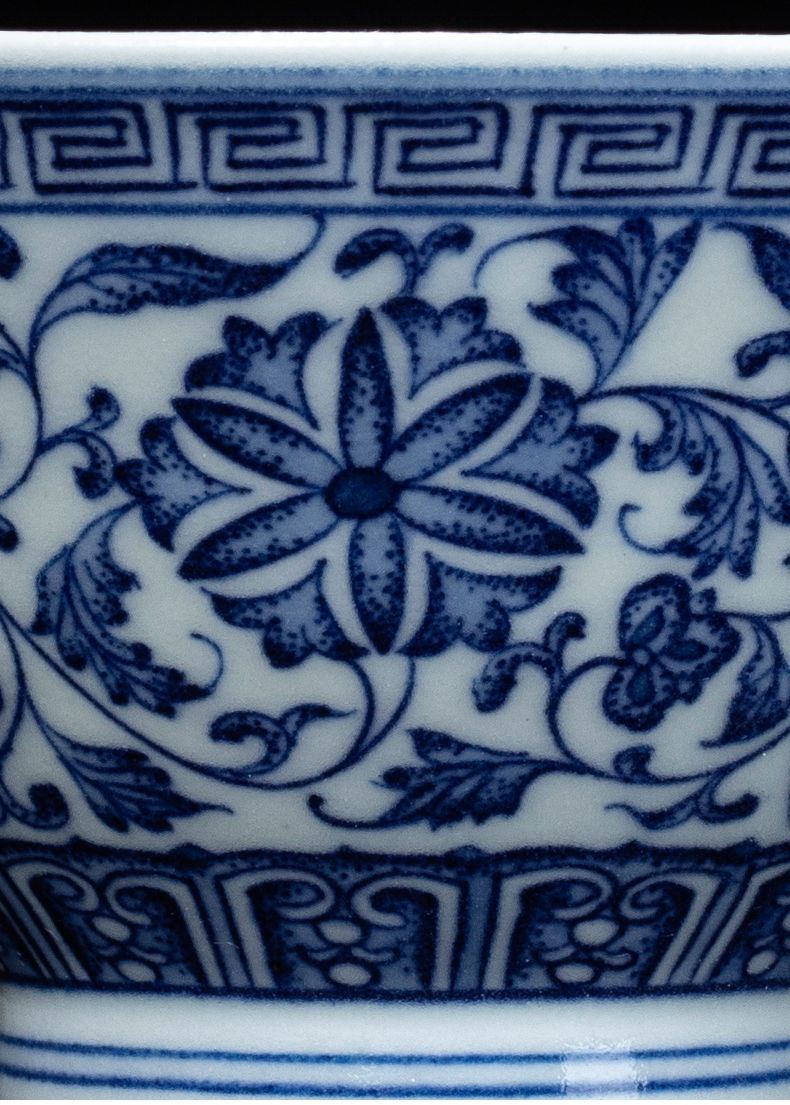 Clock home up at upstream of jingdezhen blue and white maintain hand - made master cup single CPU kung fu tea cups archaize porcelain bowl