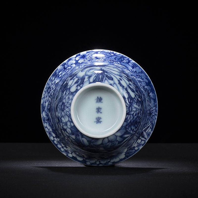 Clock home up cup masters cup hand - made maintain flower cup all hand bell jingdezhen blue and white porcelain tea cups