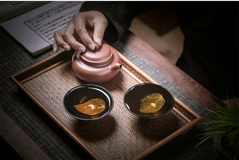 Clock home up konoha temmoku lamp that jizhou up built light tea tea service master cup bowl ceramics single CPU kung fu tea cups