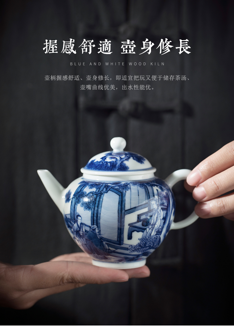 Clock, maintain the teapot hand - made porcelain up ceramics 24 filial piety yongquan jump carp character of small single pot of kung fu