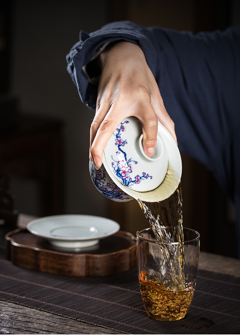 Clock at jingdezhen up tureen single tureen tea cups set three tureen single is not large