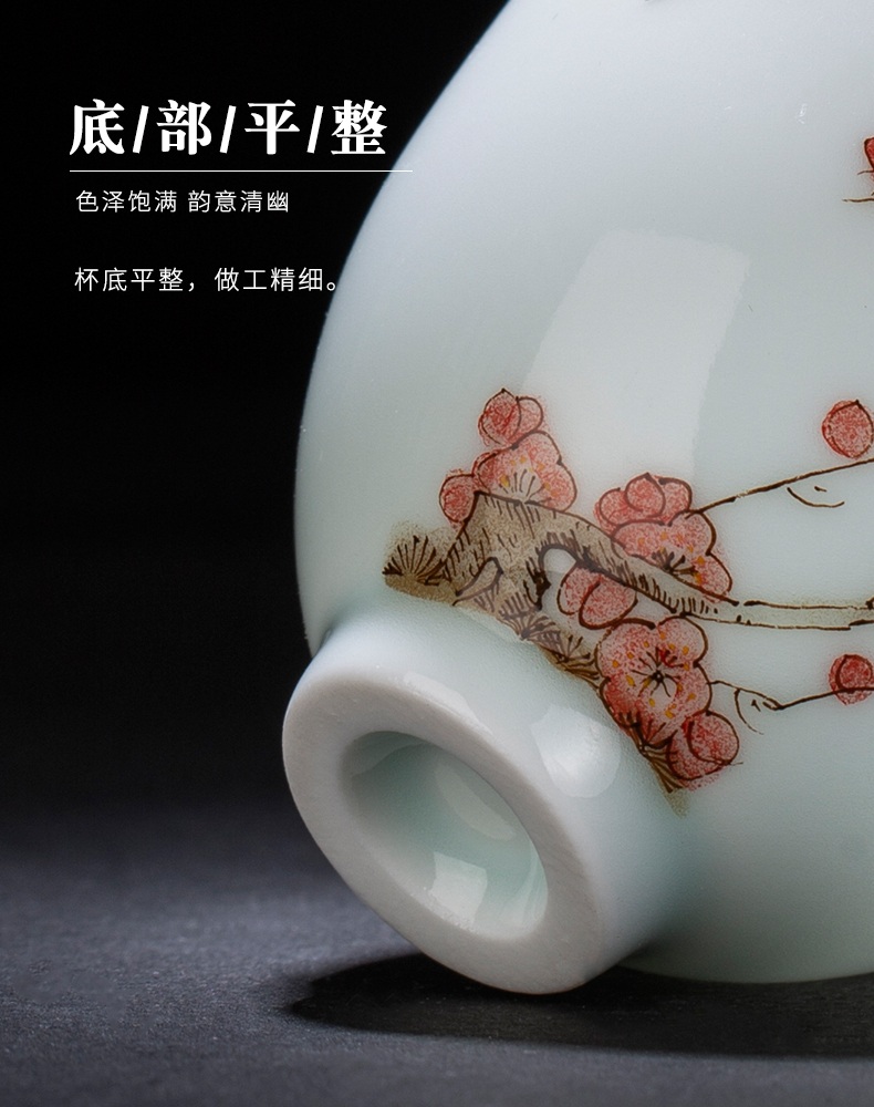 Clock home jingdezhen up hand - made by patterns sample tea cup kung fu tea master cup single CPU checking ceramic cups