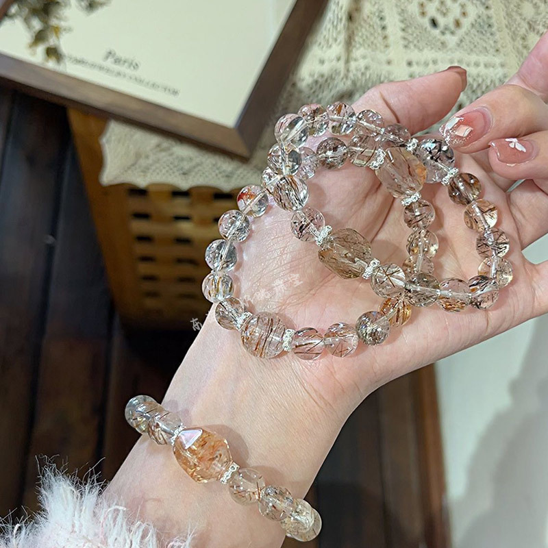 Natural Crystal Black Gold Super Bracelet for Women, Original Design, Transparent and Luxurious Black Gold Super Fashion Bracelet Natural Crystal Black Gold Super Bracelet for Women, Original Design, Transparent and Luxurious Black Gold Super Fashion Bracelet