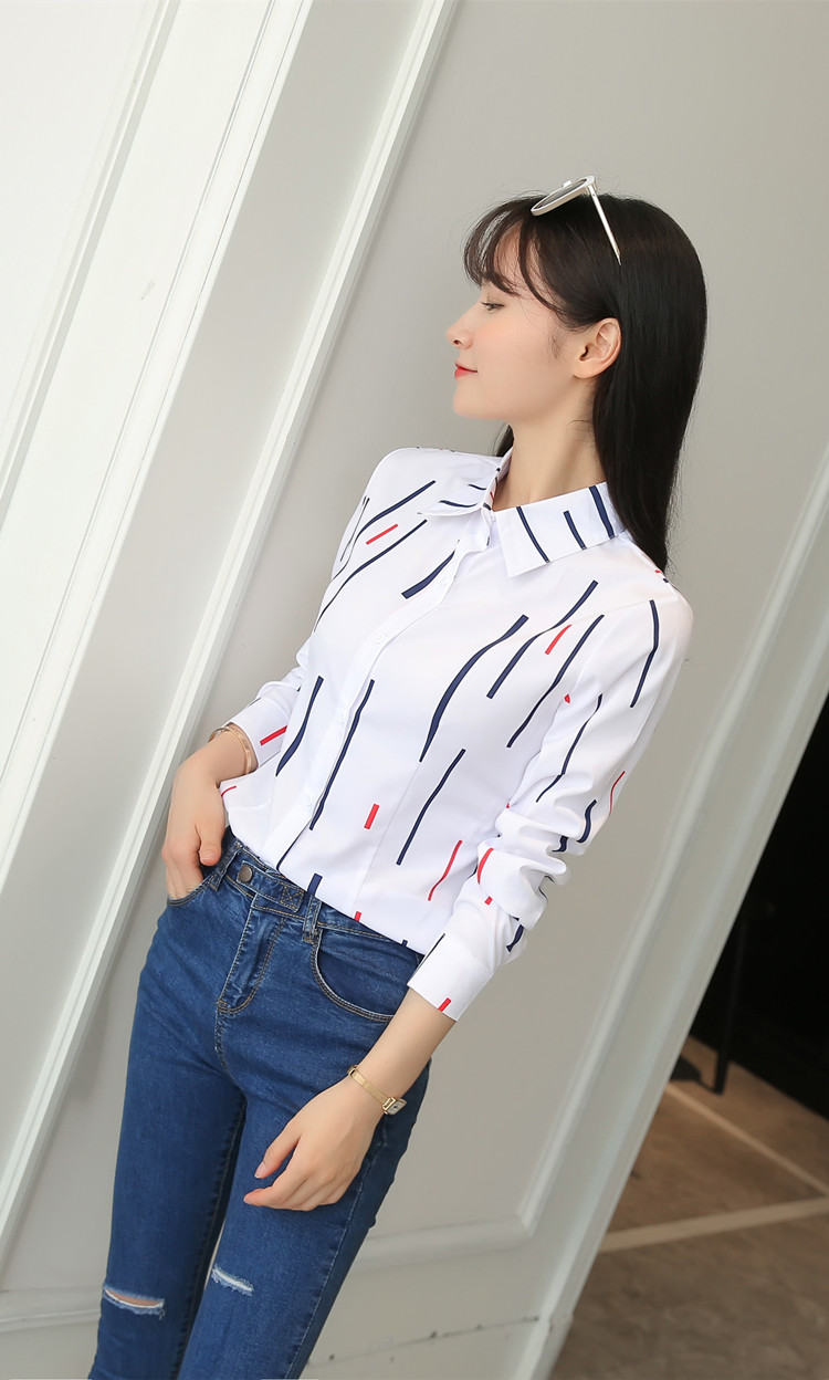 Áo sơ mi nữ tay dài 2018 xuân hè mới Áo voan nữ phiên bản Hàn Quốc của chiếc áo tự nhiên mỏng manh cỡ lớn. áo sơ mi trắng nữ đi học
