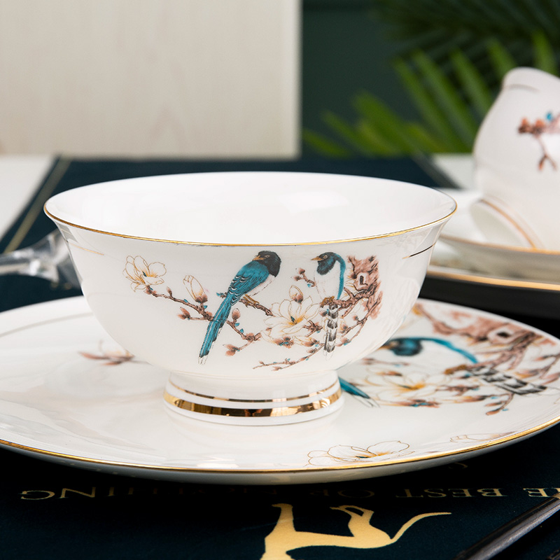 Jingdezhen ceramic household European contracted ipads China dinner set bowl chopsticks ceramics Chinese plate combination