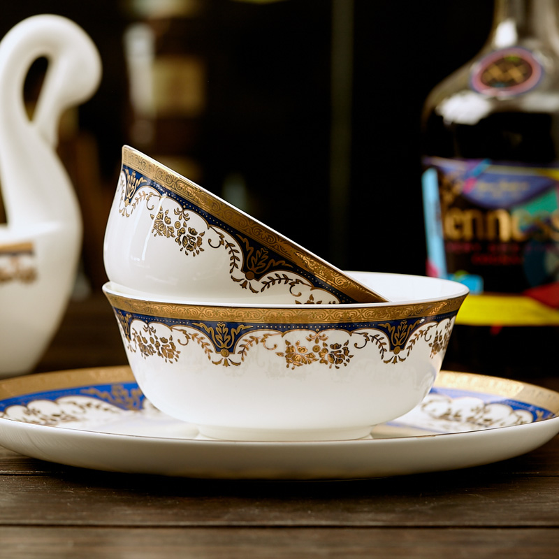 Jingdezhen ceramics 60 skull porcelain tableware suit combination of European court contracted dishes dishes spoon household