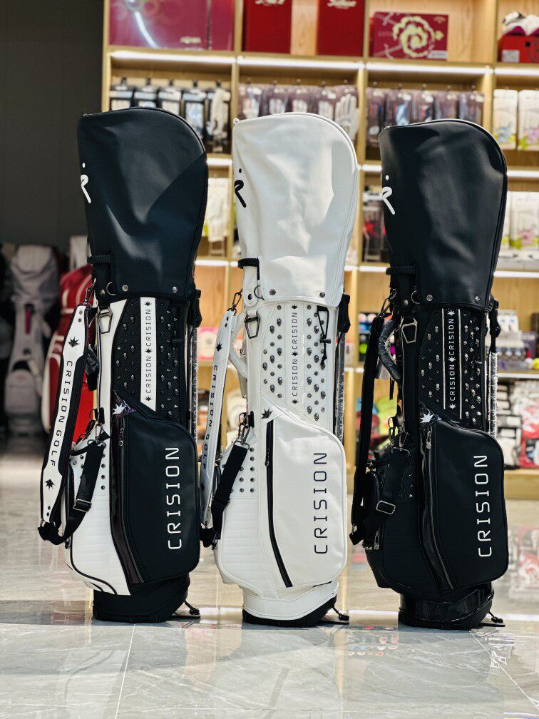 韓国発 新品未使用 『crision』GOLF ラウンドバッグ Korea's new arrival crision golf bag: fashion rivet stand bag