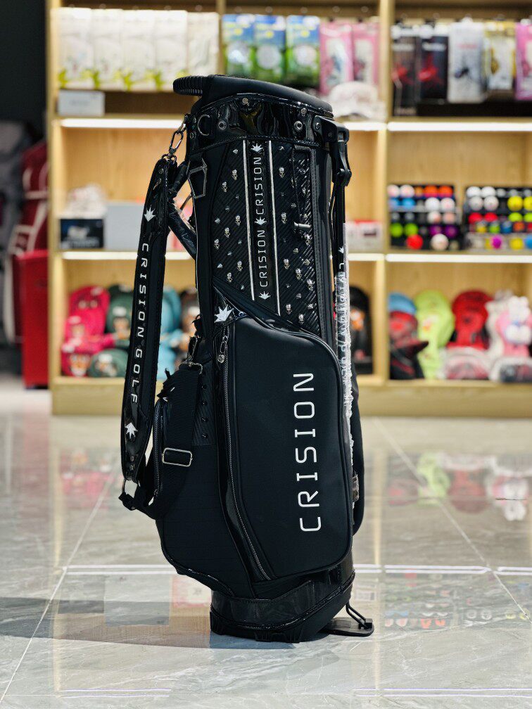 韓国発 新品未使用 『crision』GOLF ラウンドバッグ Korea's new arrival crision golf bag: fashion rivet stand bag