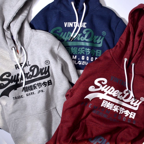 Superdry Superdry, демисезонная модная утепленная толстовка, толстовка с капюшоном, увеличенная толщина