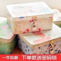 Money box commercial stalls can lock box storage box with lock change box storage box iron box