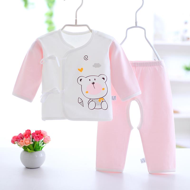 Trẻ sơ sinh vào mùa xuân và mùa thu tu sĩ quần áo quần áo cotton bé 6 bé đồ lót bộ 0 tuổi 3 tháng 1 mỏng mùa hè váy.