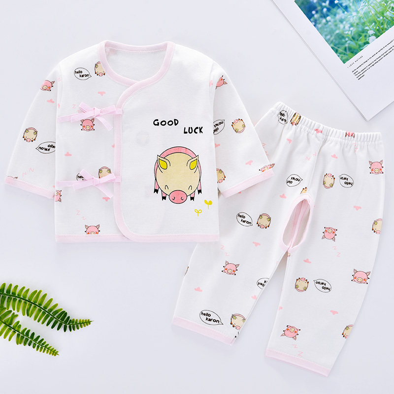 Trẻ sơ sinh vào mùa xuân và mùa thu tu sĩ quần áo quần áo cotton bé 6 bé đồ lót bộ 0 tuổi 3 tháng 1 mỏng mùa hè váy.