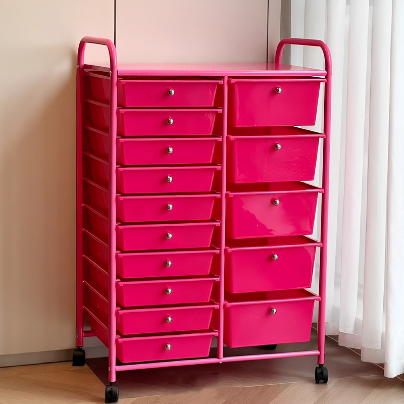 Dopamine Pink Drawer-Type Storage Rack Floor-Standing Trolley Multi-Layer Wheeled Mobile Storage Cabinet Household Storage Rack Dopamine Pink Drawer-Type Storage Rack Floor-Standing Trolley Multi-Layer Wheeled Mobile Storage Cabinet Household Storage Rack