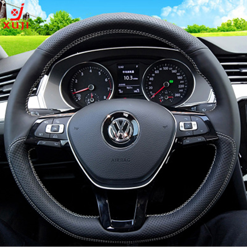 Xu Ji leather hand-stitched steering wheel cover Passat Tukai Sagitar Golf 7 Jia Journey Yue Tuguan New Magotan
