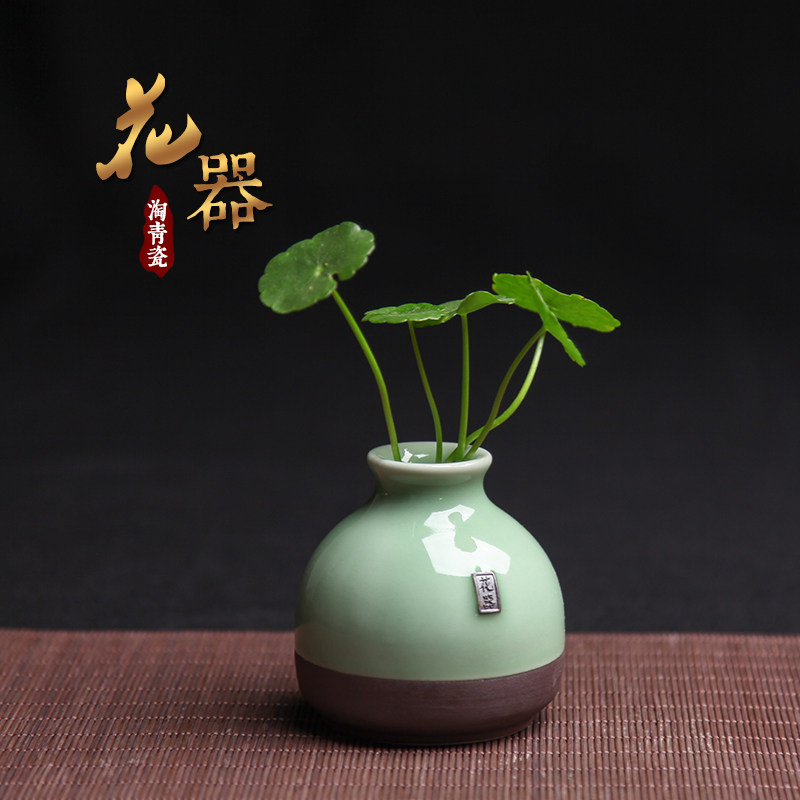 Longquan Celadon creative ornaments handmade personality fashion small flower home decorations Hydroponic flower arrangement vase
