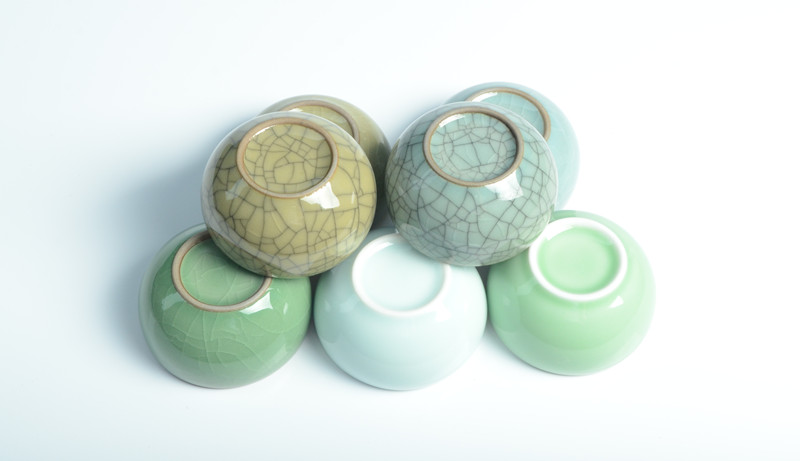 Longquan Celadon Kung Fu Teacup Chén gốm Cup Kung Fu Bộ tách trà đơn Cốc rượu thủy tinh 盏 bộ ấm trà đẹp giá rẻ