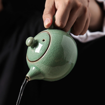 Longquan Celadon Small Teapot Ice crack glaze single pot Purple Sand Ceramic Kung Fu Tea set Teapot Filtered Xishi Pot