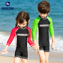 Momasong children swimsuit one-piece long-sleeved boy girl 2021 new swimsuit for childrens baby swimsuit