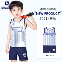 Momasong children swimsuit boy split sleeveless fashion minimalist swimsuit for children beach casual swimwear