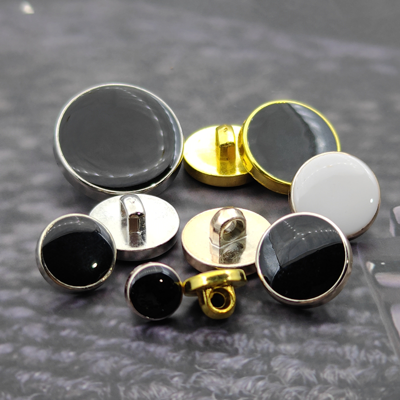 Men's and Women's Shirt Small Buttons, Classic Gold-Edged Black Buttons, Oval and Round Buttons for Sweaters, Versatile Suit and Coat Buttons