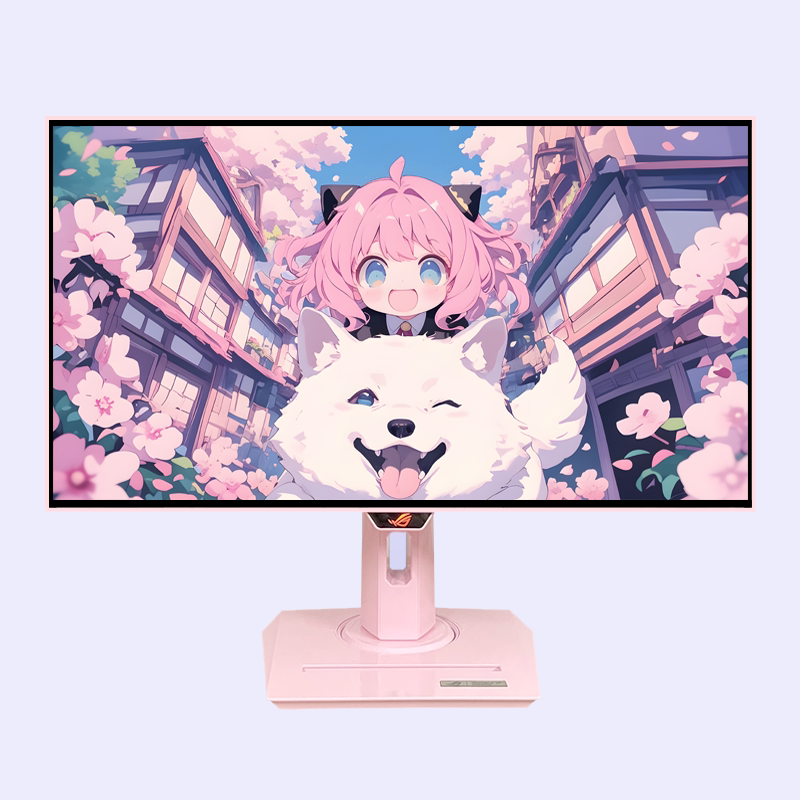 Rog Asus Pink Monitor 27-Inch 2K 240Hz Gaming High Refresh Rate Display Oled Screen for Girls