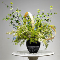 Light luxury high-end simulated flower art hotel front lobby entrance green plants real estate club desktop decorations