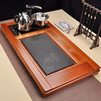 Whole piece of pear chicken wing Wood tea tray automatic induction cooker integrated kung fu tea set black stone tray household