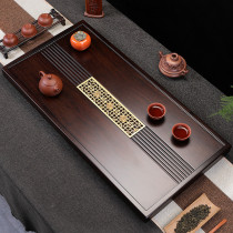 New ebony tea tray household simple whole piece of solid wood Wood Wood Wood Wood Stone kung fu tea tray large tea Sea