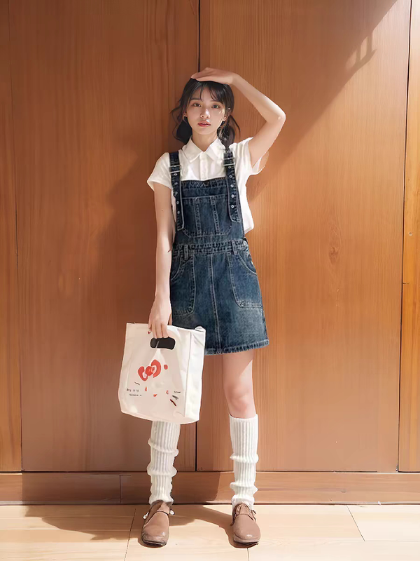 Denim Suspender Skirt for Women, New Beach Style, American Retro, Slimming, Age-Reducing, Petite Workwear Short Skirt, Niche Denim Skirt