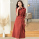 Burgundy double-breasted trench coat women's spring and autumn 2024 spring new mid-length popular over-the-knee coat