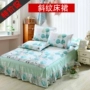 Khăn trải giường in cotton mới 100% cotton đơn mảnh 1,5m 1,8 m giường bảo vệ che bụi bao gồm tất cả 	chân váy giường