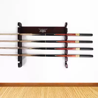New pool club shelf wall-mounted pole frame 6-hole solid wood club wall hanging room accessories billiards supplies