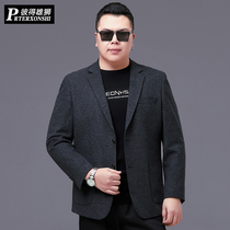 Extra large size men's suit casual coat plus fat to increase business suit spring and autumn middle-aged fat man single west coat
