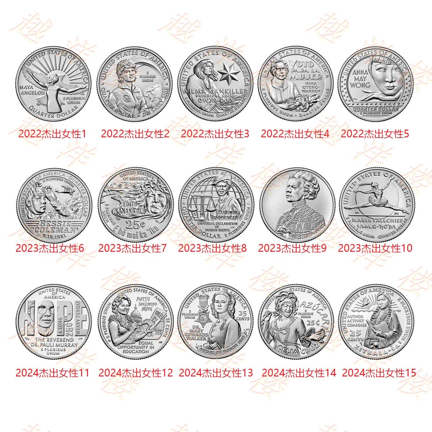 👑2022-2024美国硬币杰出女性25美分纪念币大全套，收藏界的璀璨明珠💎-纪念册-淘宝好物网