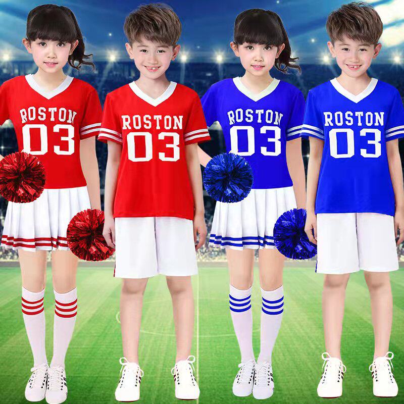 Children cheerleader acting out of the Student Dance Performance Games Opening Ceremony cheerleader Costume Women Suit