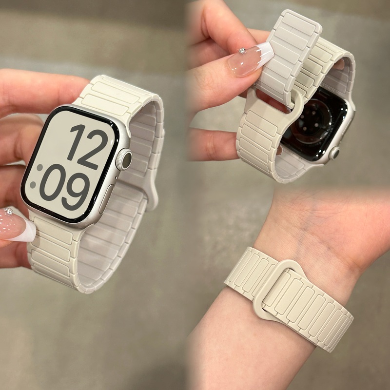 Zhang Jingyi Soft Magnetic Silicone Sports Strap Suitable for Iwatchs10/11 Watch Band Apple Watch Se Women's Model Zhang Jingyi Soft Magnetic Silicone Sports Strap Suitable for Iwatchs10/11 Watch Band Apple Watch Se Women's Model