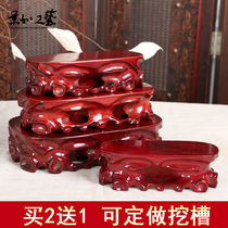 Stone base rectangular solid wood can be dug and carved crafts home flowerpot strange stone antique root carving bottom bracket