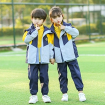 Primary school students  school uniforms spring and autumn and winter clothes plus velvet three-piece new class clothes kindergarten garden clothes stormtroopers winter suits