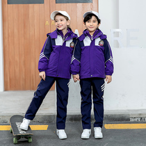 School uniforms for elementary school children childrens autumn and winter thickened class uniforms new college wind kindergarten garden clothes autumn and winter suits