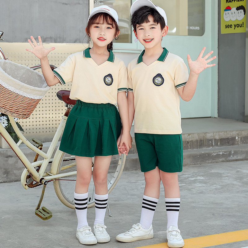 Primary school uniforms Summer clothes new 2021 children Fashion graduation clothes pure cotton class clothes teachers kindergarten garden clothes summer
