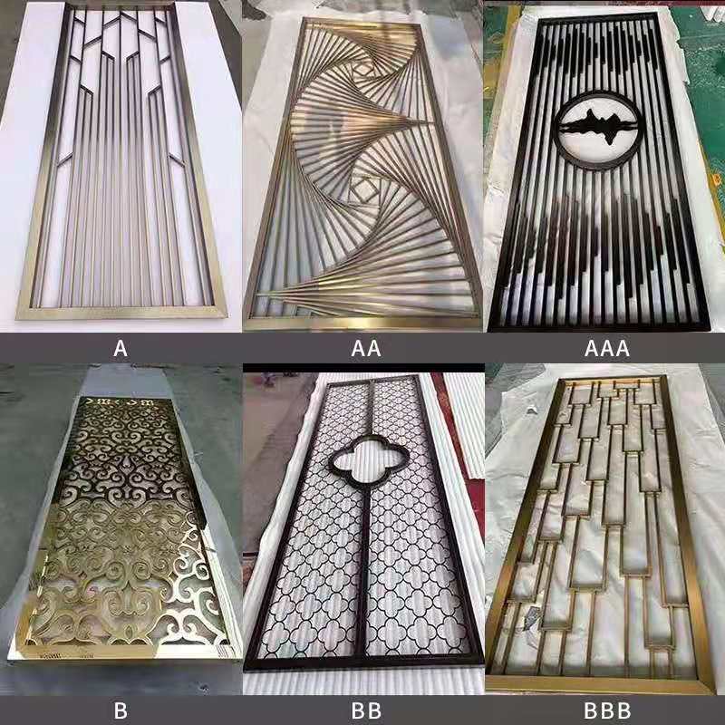 Custom European-style Stainless Steel Screen Mesh Red Light Extravagant Partition Metal Hollowed-out Carved-out Living Room Decorative Flower