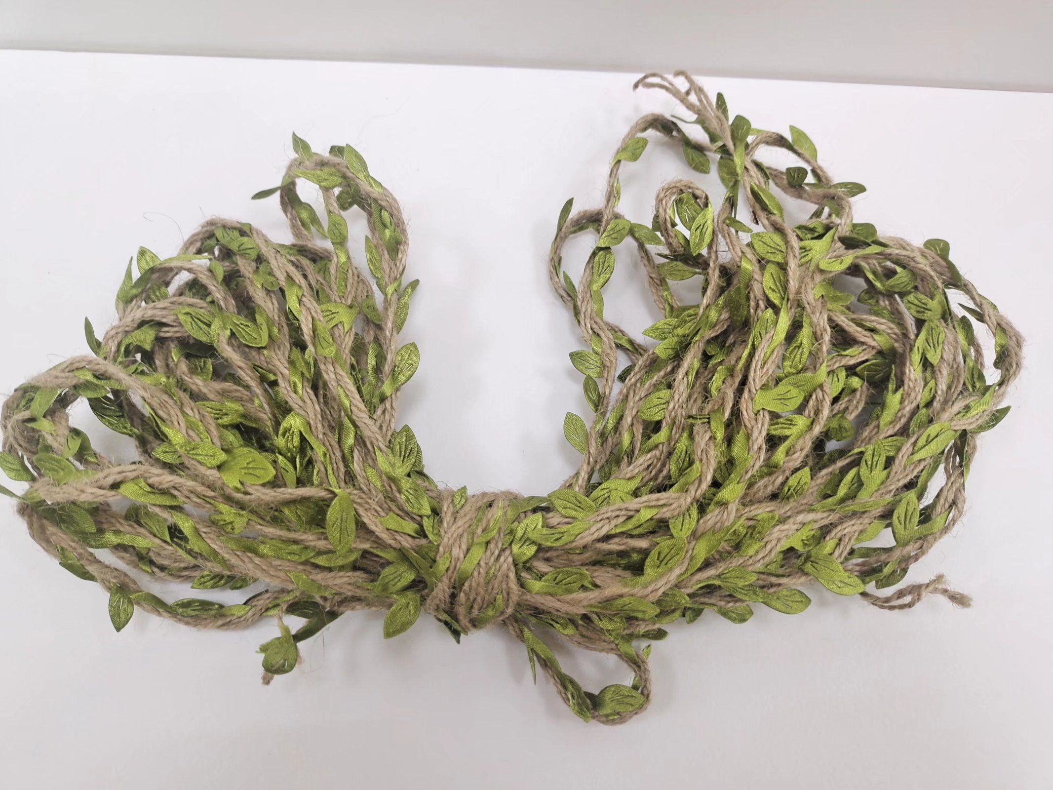DIY emulated hemp rope rattan leaves nursery handmade wax thread Mori department Environmental decorations woven green leaf ropes