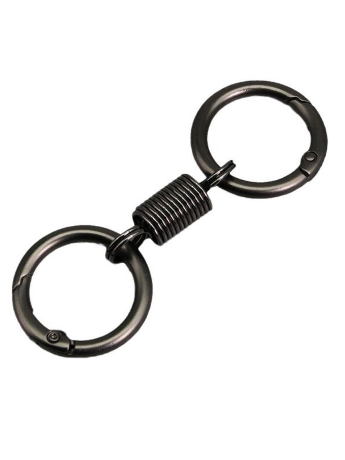 Spring-Loaded Premium Double-Ring Keychain, New Style Ring-Shaped Waist Pendant, Universal for Electric Vehicles, Unisex Keychain