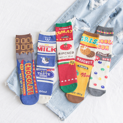 4双装！潮牌袜子ins潮秋冬季中筒袜