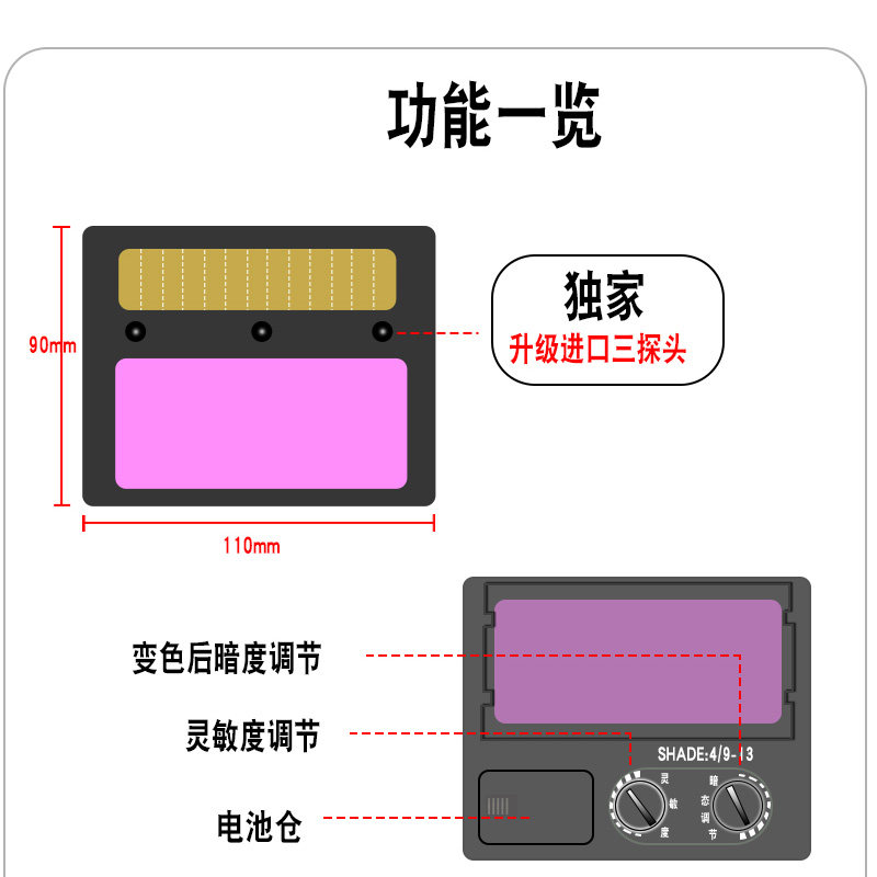 Респираторы, Защитные маски 热浪rl-280自动变光面罩电焊面罩安全帽太阳能参数调焊工头盔翻盖