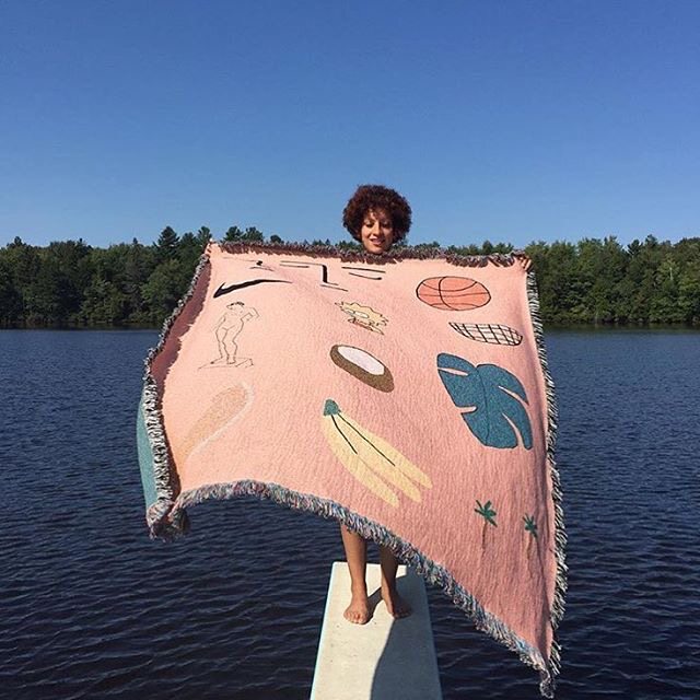 Pink Hawaiian ins European and American tapestries, sofa blankets, blankets, homestays, girls, home carpets