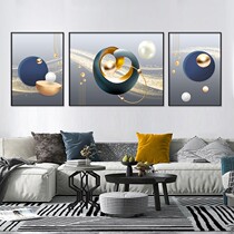 Modern Minimalist Living Room Decoration Painting Blue Abstract Art Sofa Background Wall Mural Light Extravagant Atmosphere Triptych