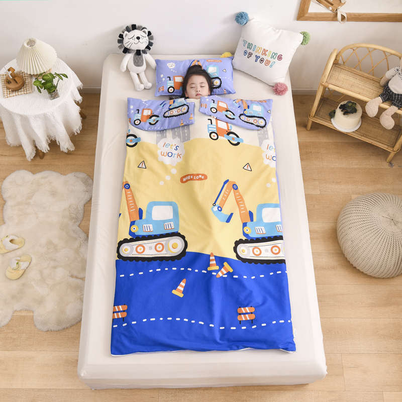 Children's sleeping bag autumn and winter thickened middle and big children's pure cotton anti-kick quilt baby primary school students thin sleeping bag for all seasons